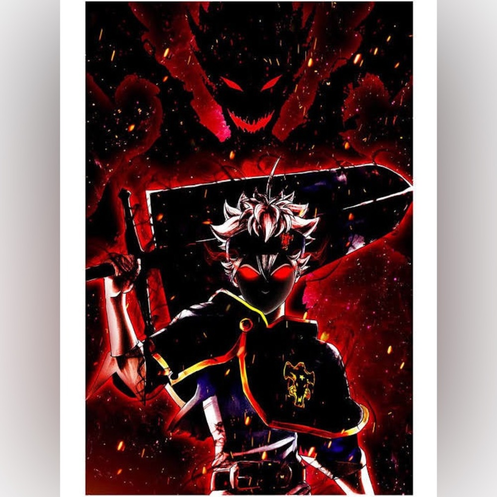 Large ready to hanger Black Clover anime print!